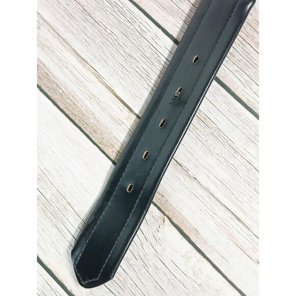 Cimarron Belt Corp Black and Silver Leather Belt Made in USA 36.5\